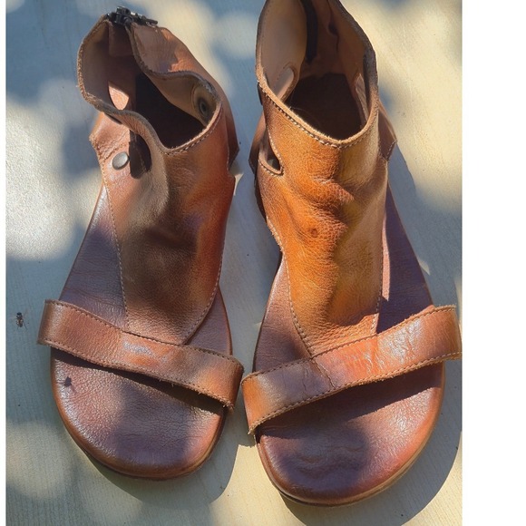 Bed Stu Shoes - Bed Stu Genuine Leather Gladiator Sandals Brown Ankle Zip Flat Bohemian Shoes 10